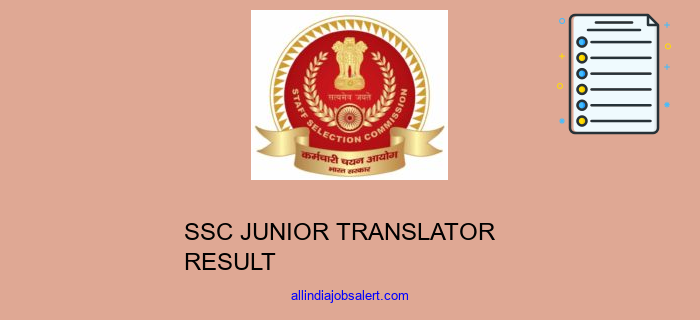 Ssc Junior Translator Result