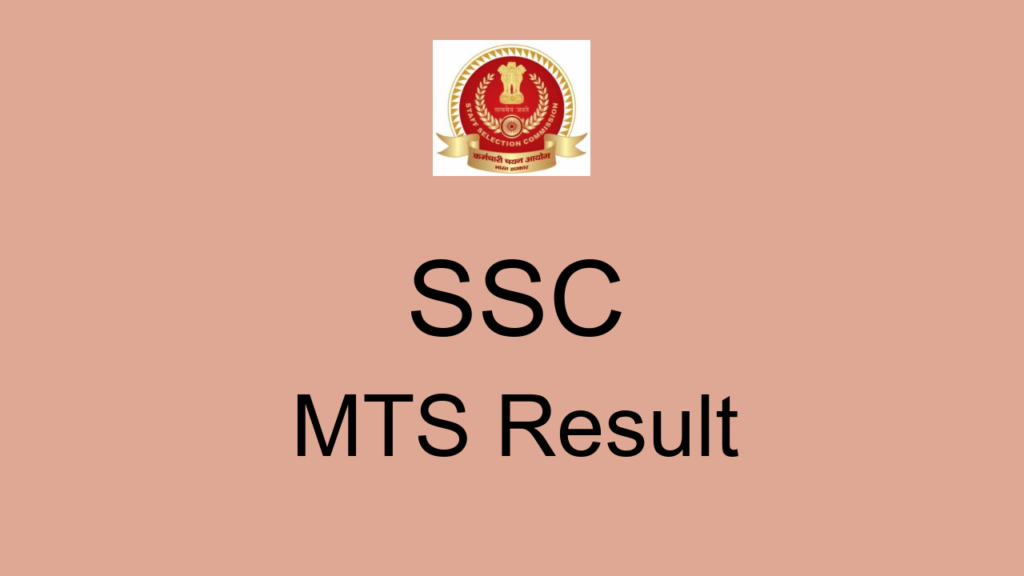 Ssc Mts Result