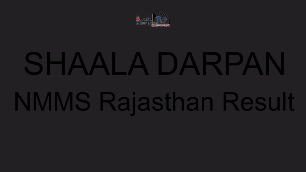 Shaala Darpan Nmms Rajasthan Result