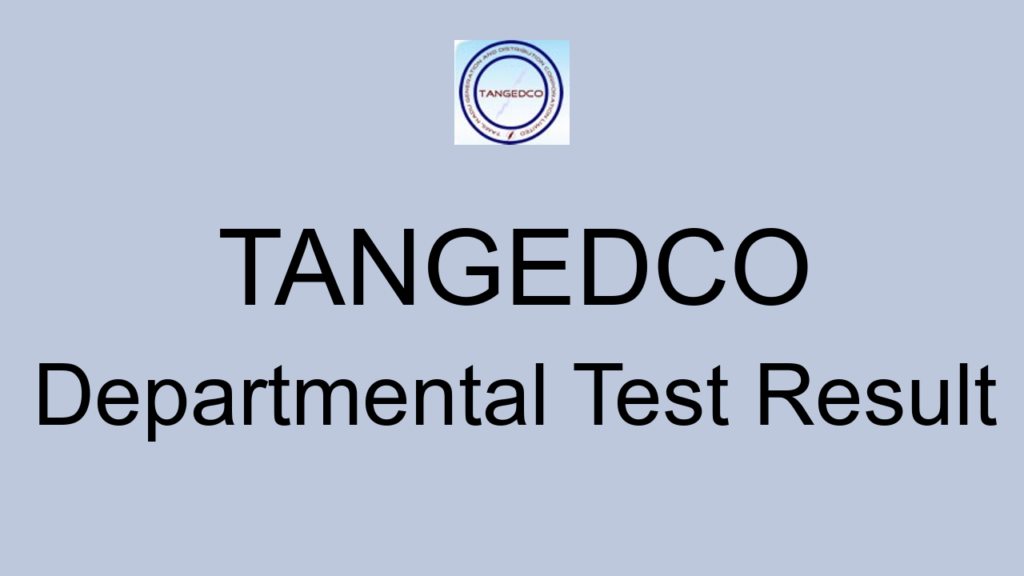 Tangedco Departmental Test Result