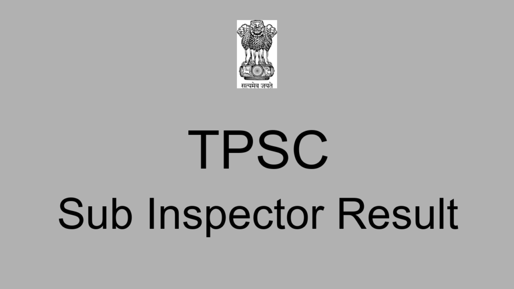 Tpsc Sub Inspector Result
