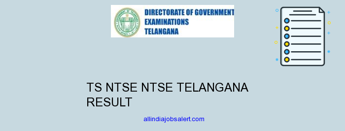 Ts Ntse Ntse Telangana Result
