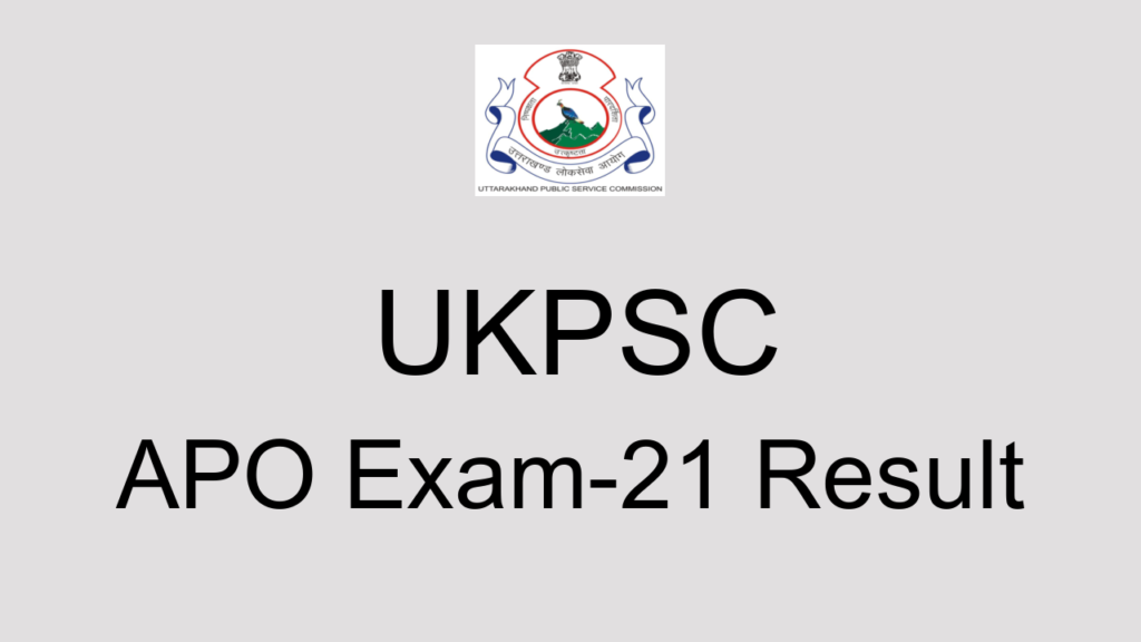 Ukpsc Apo Exam 21 Result