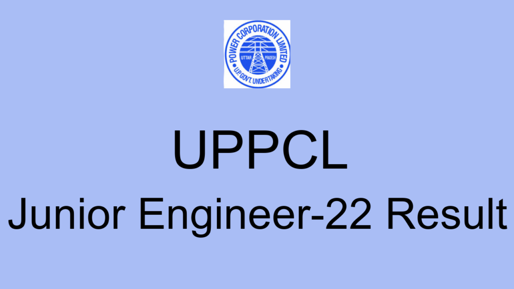 Uppcl Junior Engineer 22 Result