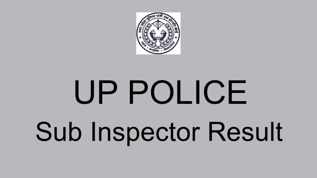 Up Police Sub Inspector Result