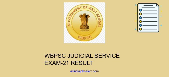 Wbpsc Judicial Service Exam 21 Result
