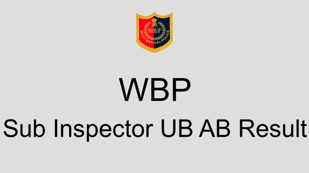 Wbp Sub Inspector Ub Ab Result
