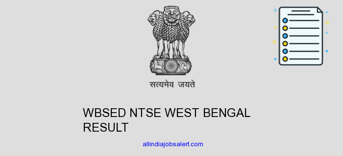 Wbsed Ntse West Bengal Result