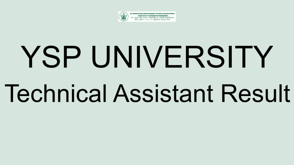 Ysp University Technical Assistant Result